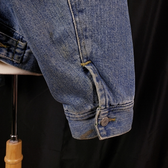 Lee Storm Rider Blacket Lined Denim Jacket Insulated Blue Jean Jacket XL L - Picture 7 of 9